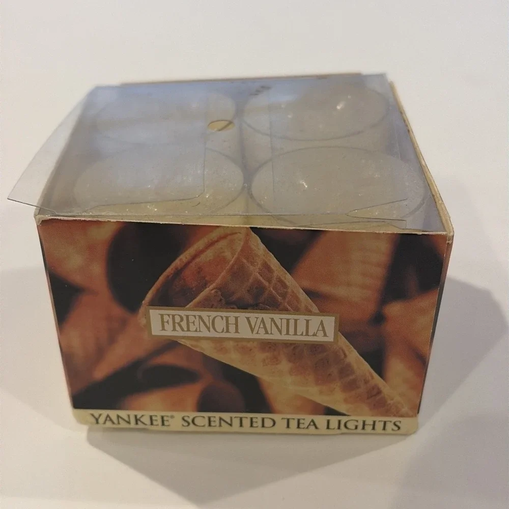 Vintage Yankee Candle French Vanilla Tea Lights 12 Pack Original Box‎
